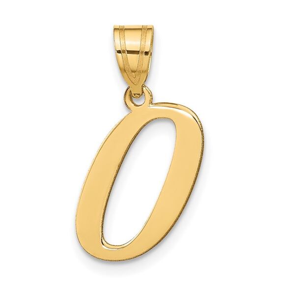 Kazi Luxury 14k Yellow Gold Polished Letter O Initial Pendant